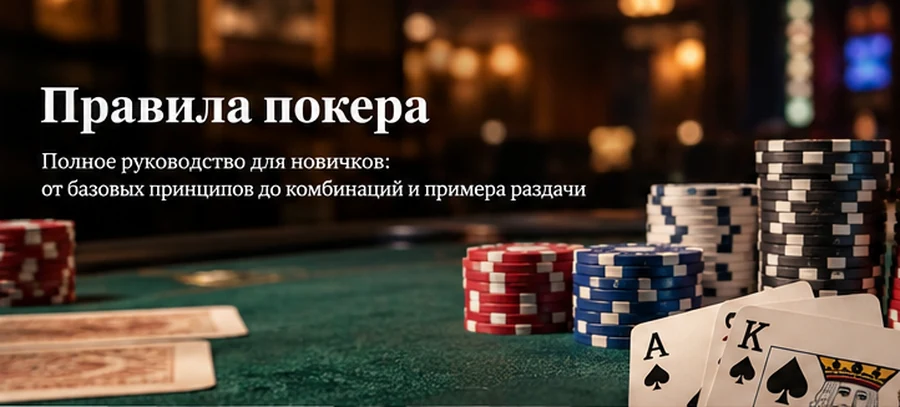 Покерный стол, карты и фишки перед началом раздачи