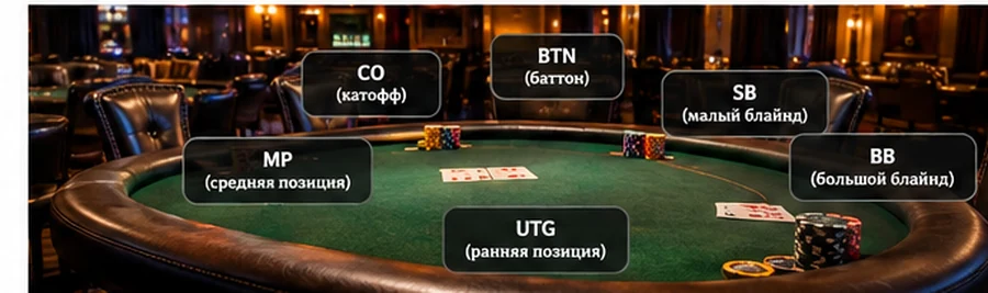 Позиции игроков за столом Техасского Холдема